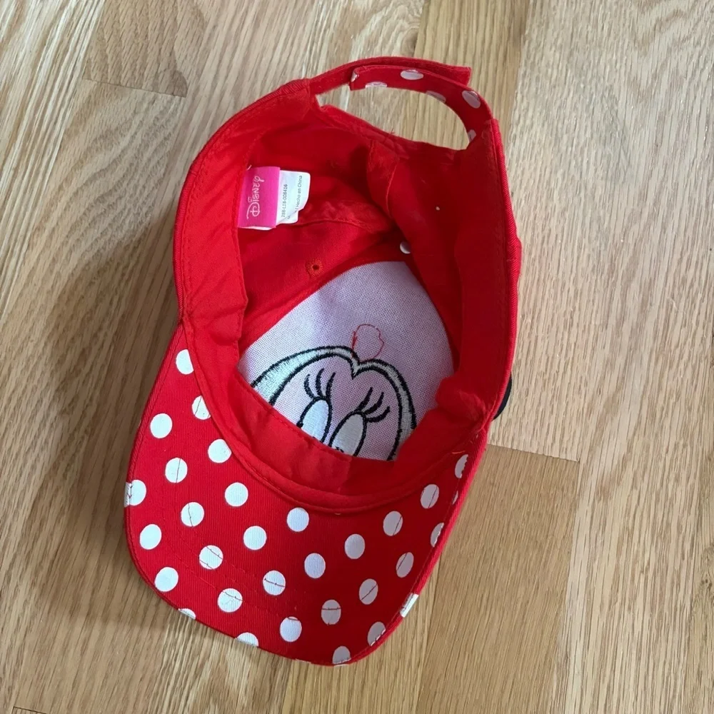 Minnie Mouse Baseball Cap Red Polka Dot 3D Ears Girls Kids Disney